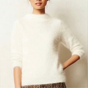 Moth Bedford Angora Rabbit Hair Mock Neck Sweater